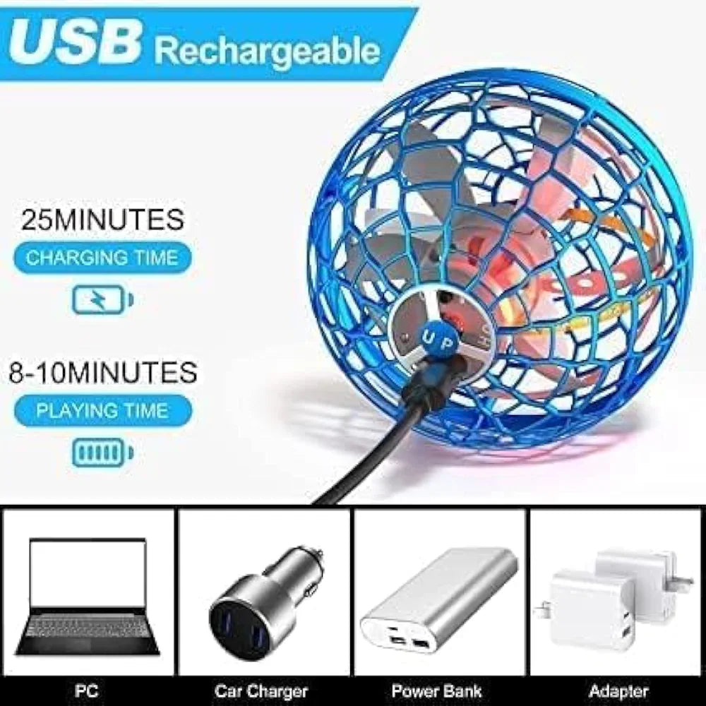 Flying Ball Boomerang Magic Balls Flying Spinner Fidget Toys Children USB Rechargeable Built-in RGB Lights 360?Rotating Magic Controller, Multicolor