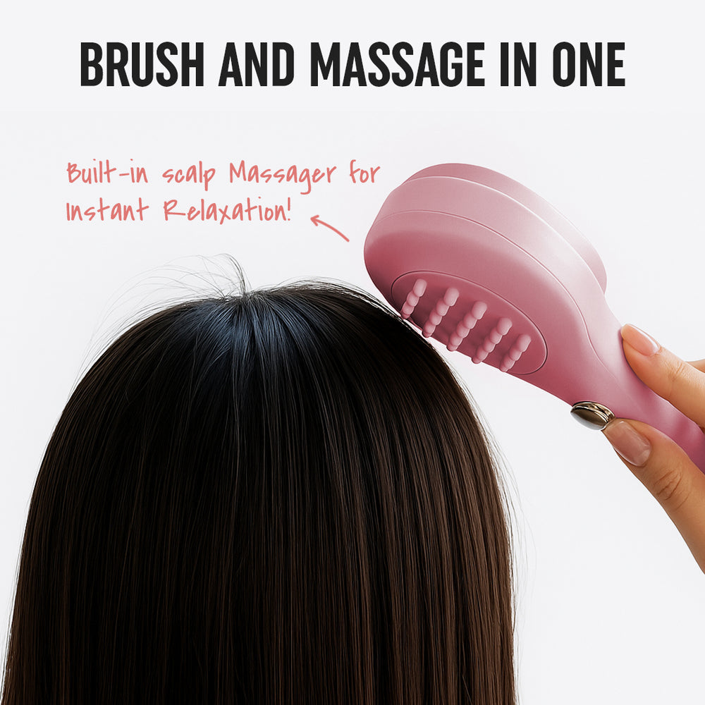 Self-Cleaning Hair Brush for Women & Men – Anti-Hair Wrap, Detangling Brush with Push Button for All Hair Types