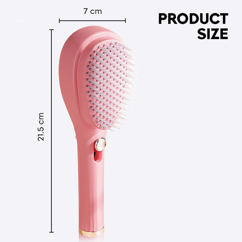 Self-Cleaning Hair Brush for Women & Men – Anti-Hair Wrap, Detangling Brush with Push Button for All Hair Types