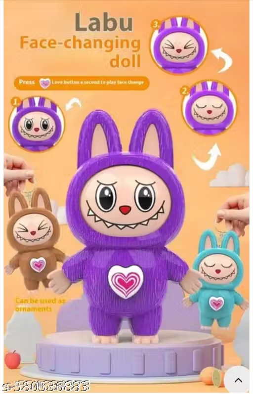 Labubu Key chain Expression Change Toy 1pc Random (Labu Face Change) Key Chain