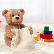 Peek-A-Boo Plush Toy - Interactive Brown Teddy Bear with Hide and Seek & Music Features, Stuffed Cartoon Toy for Kids