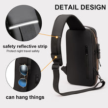 Anti theft Crossbody Sling Bag, Waterproof Chest Daypack with USB Charging, Shoulder Backpack for Men Women