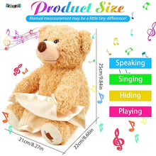 Peek-A-Boo Plush Toy - Interactive Brown Teddy Bear with Hide and Seek & Music Features, Stuffed Cartoon Toy for Kids