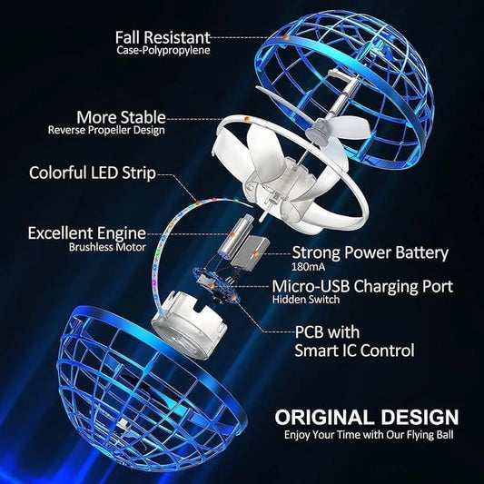 Flying Ball Boomerang Magic Balls Flying Spinner Fidget Toys Children USB Rechargeable Built-in RGB Lights 360?Rotating Magic Controller, Multicolor