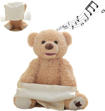 Peek-A-Boo Plush Toy - Interactive Brown Teddy Bear with Hide and Seek & Music Features, Stuffed Cartoon Toy for Kids