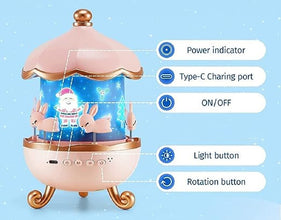 Night Lights, Rotating Rabbits Night Light, Night Lamp Star Projector, 360 Degree Rotating Lamp, Musical Light Lamp, Girl Room Decor Cute Lamp
